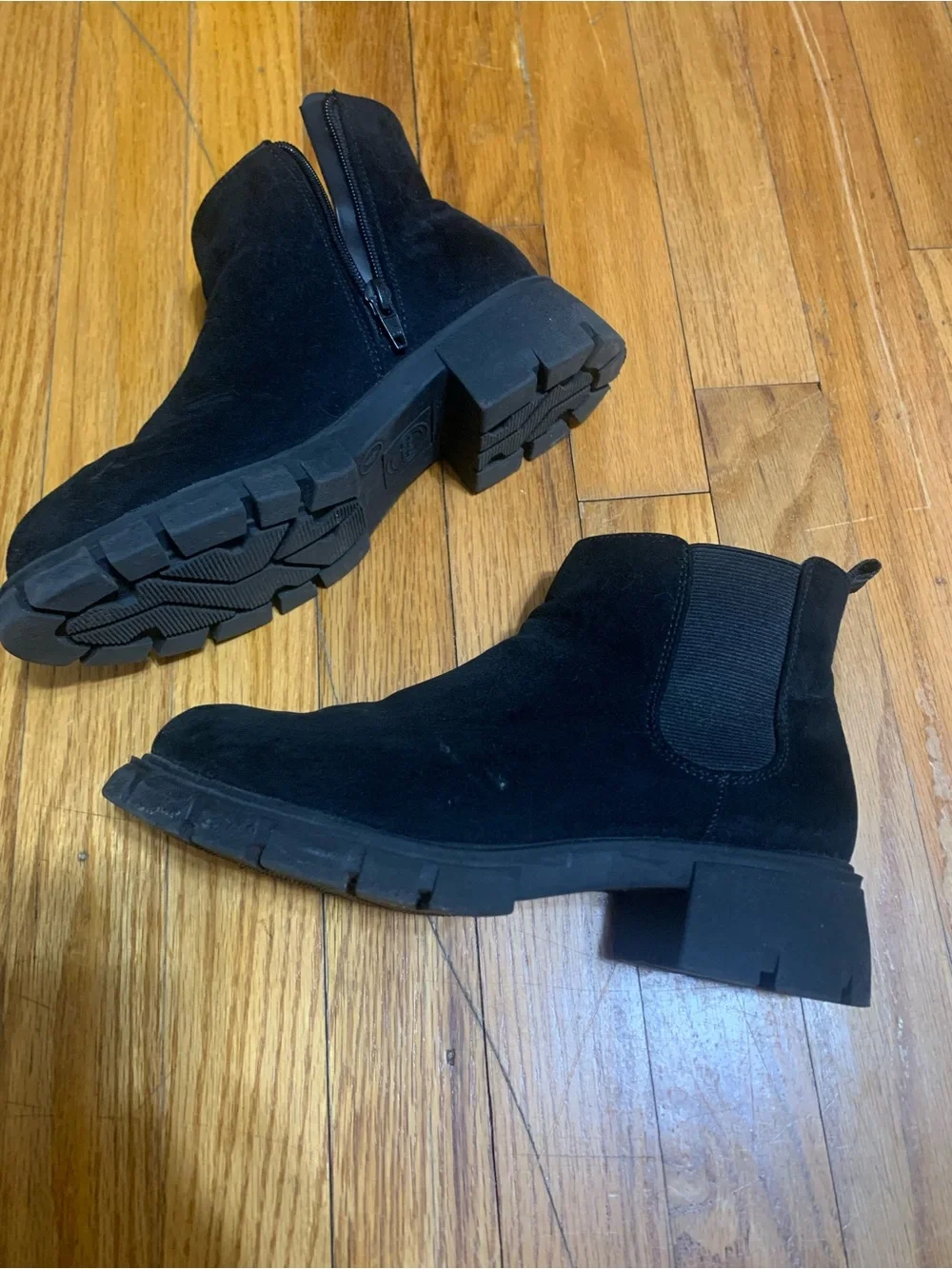 Kids Black Chelsea Boot-Style Ankle Shoes
